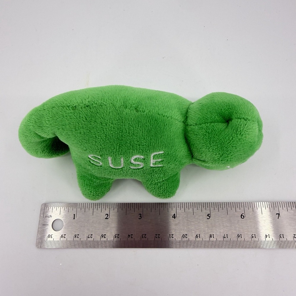 SUSE Linux Plush‎ Mascot – 7" Green Gecko Chameleon Lizard Stuffed Toy - Picture 9 of 9